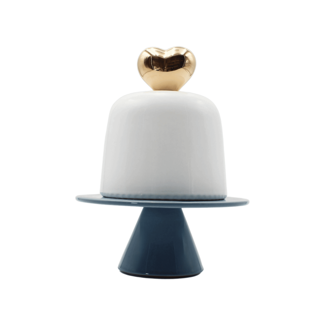 PEDESTAL PARA PASTEL MR & MRS LOVE SUGAR PAPER BLUE