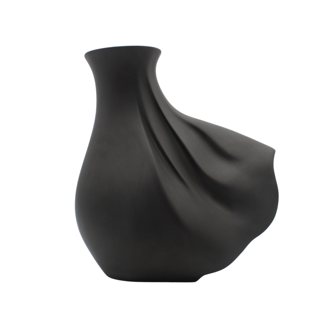 JARRÓN VENTO GRANDE PORCELANA NEGRO
