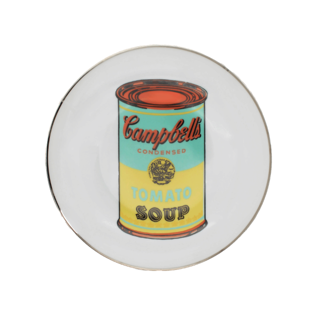 Plato para Ensalada de Porcelana Campbell Blue Yellow Platinum