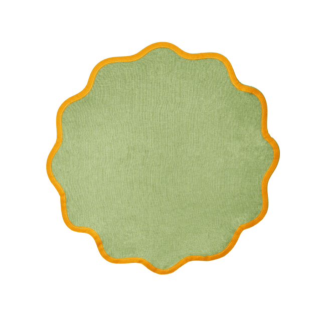 SET DE 2 MANTELES NUBE LINO OLIVO CON SIENA