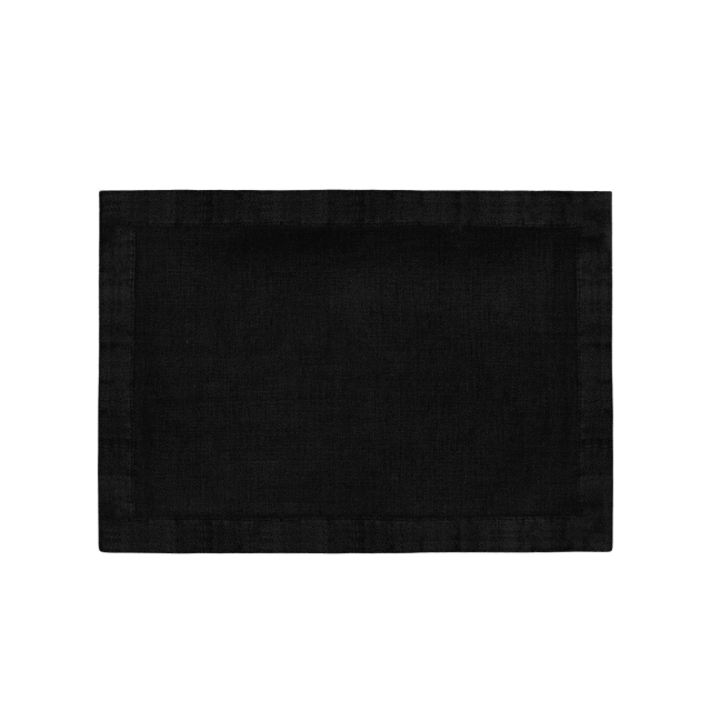 SET DE 4 MANTELES INDIVIDUALES DE LINO NEGROS
