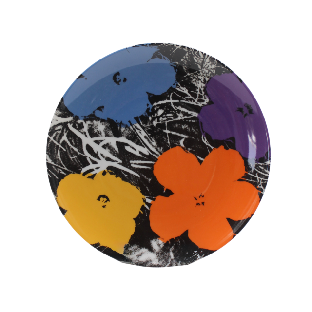 Plato para Ensalada de Porcelana Flower Blue Purple Red