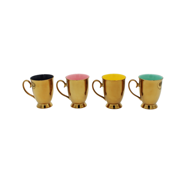 JUEGO DE 4 TAZAS LEGACY GOLD