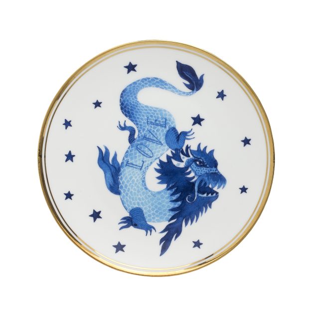 PLATO PARA PAN BLUE FLORAL DECAL
