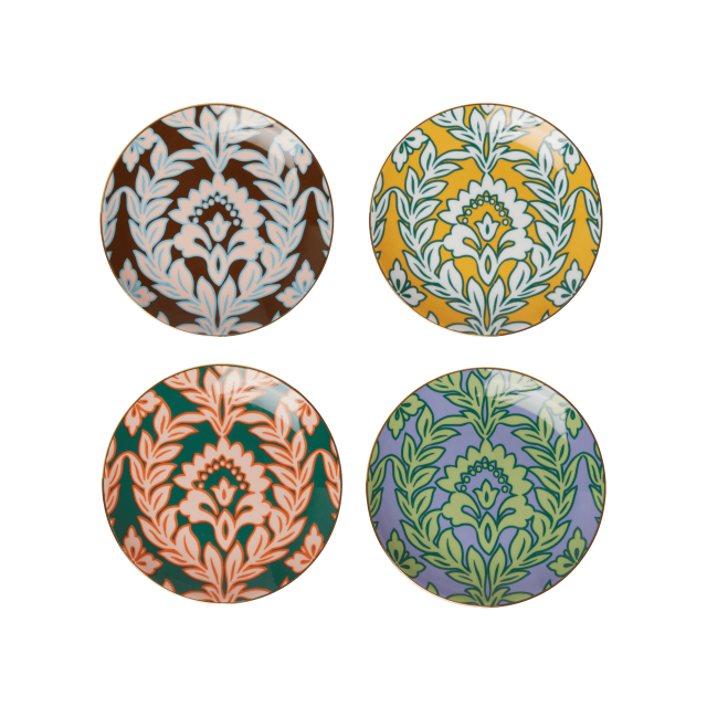 SET DE 4 PLATOS PARA CANAPE DE PORCELANA WINTER GARLANDS