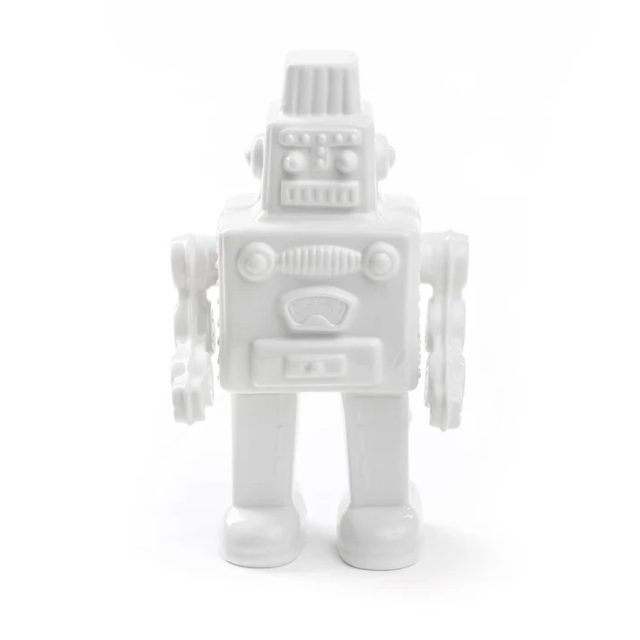 ROBOT DE PORCELANA BLANCO MEMORABILIA
