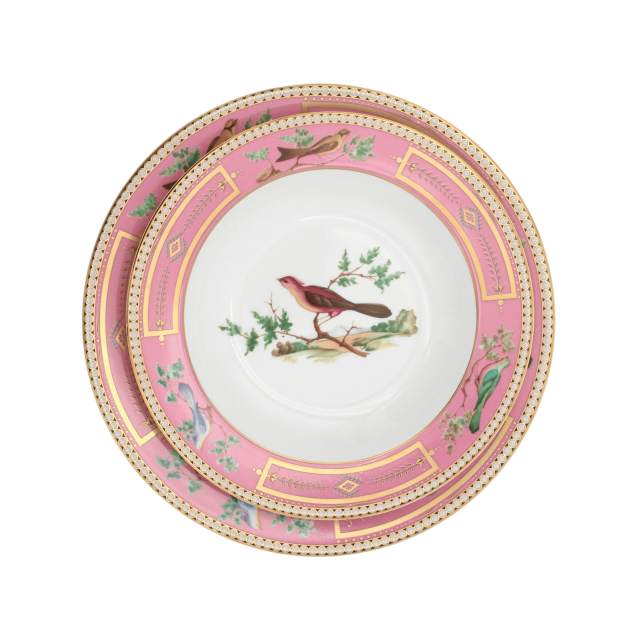 SET DE PLATOS DE PORCELANA 18K ORO ANTIQUE MINISCALCHI