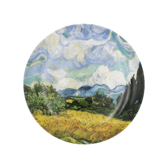Plato para Ensalada de Porcelana Vincent Van Gogh Wheat field with Cypresses