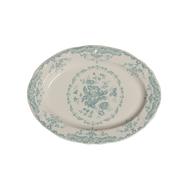PLATO DE SERVICIO OVALADO ROSE TURQUOISE