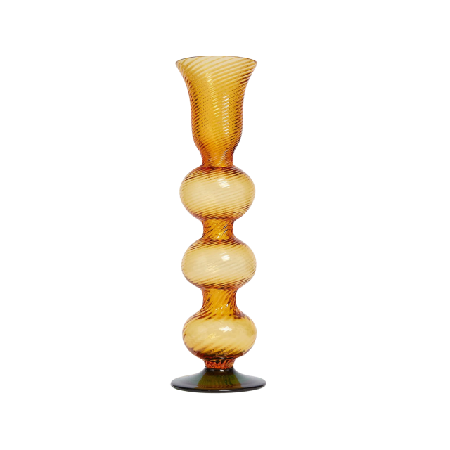 FLORERO DE CRISTAL GRANDE SOLID AMBER