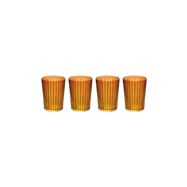 SET DE 4 VASOS DOF PRISMA AMBAR