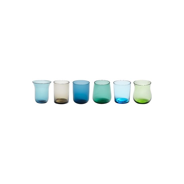 SET DE 6 VASOS TUMBLER VERDE AZUL