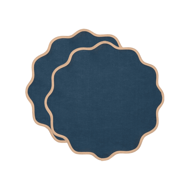 SET DE 2 MANTELES INDIVIDUALES LINO CLOUD RAINBOW NAVY