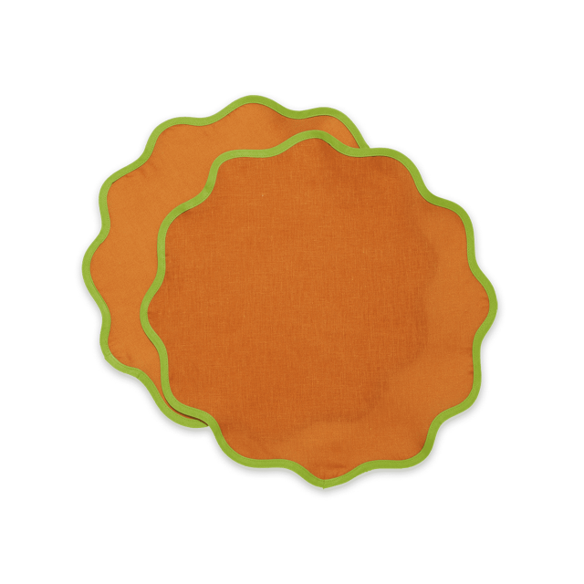 SET DE 2 MANTELES NUBE LINO SIENA CON OLIVO