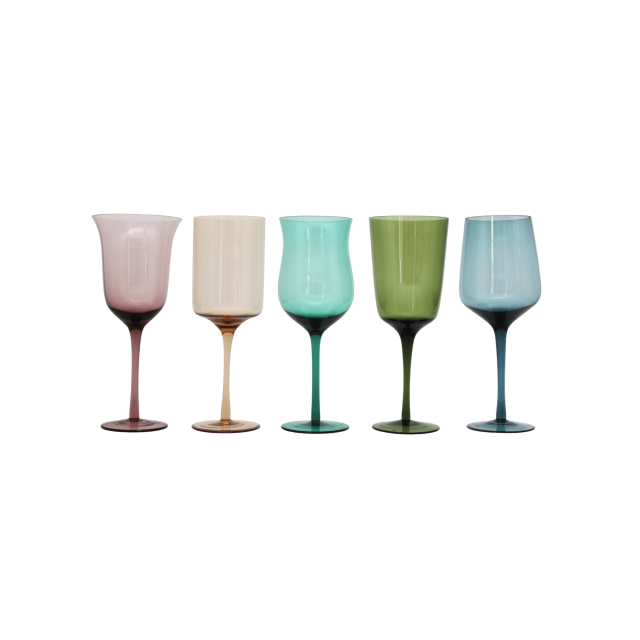 SET DE 5 COPAS GOBLET COLORI ASSORTITI DIVERSO